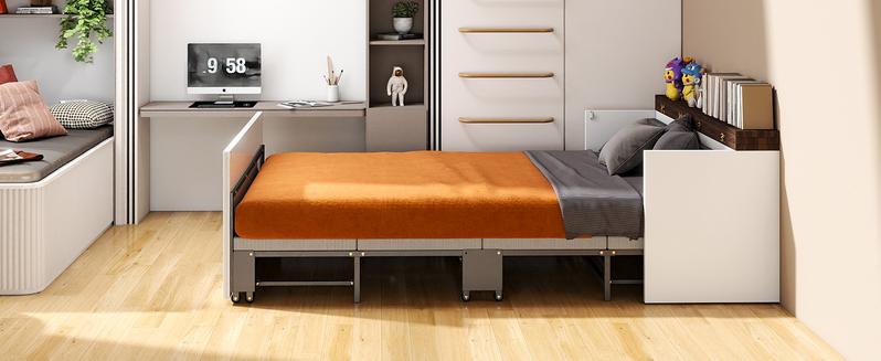 Lilypelle 2-in-1 Murphy Cabinet Bed – Farmhouse Hideaway Foldable Platform Bed for Guest Room, Bedroom, or Home Office, Up to 650 Lbs