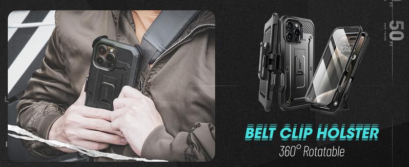 SUPCASE Outdoor Protective Phone Cases Unicorn Beetle Pro for iPhone 16/16/15/14/13 with Built-in screen protector, Full-Body Rugged Design & Stand