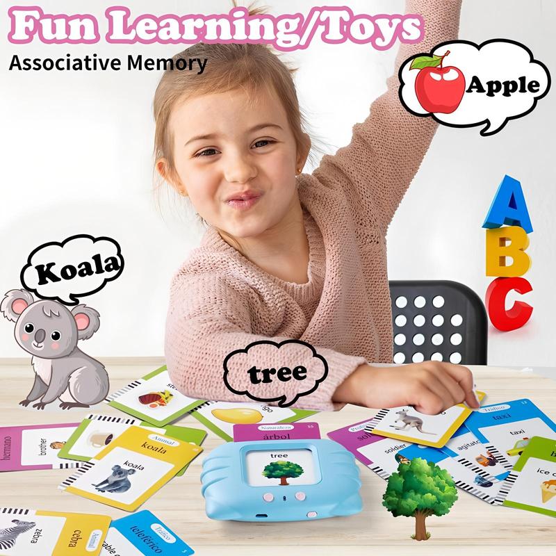 Bilingual English Spanish Flash Cards for Kids Educational Learning Tool Talking Flashcards with 224 Common Words Ideal Gift for Children Ages 2 to 8 Early Learning Toys Perfect for Halloween and Christmas Gifts