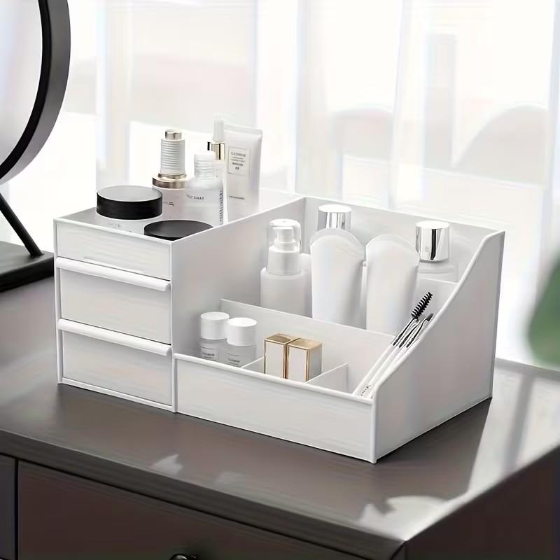 Large Capacity Drawer Organizer, Spacious Interior, Compact Design for Bathroom, Vanity, Desk, Beauty Products, Makeup Brushes, Office Supplies