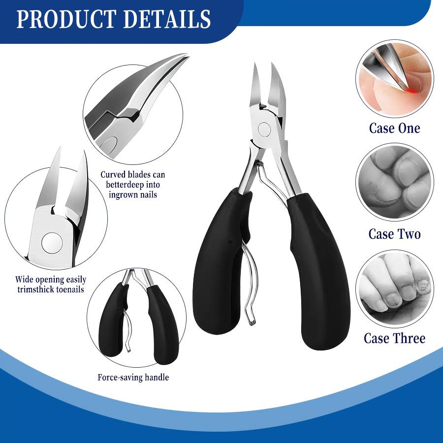 5Pcs Ingrown Toenail Tool Kit, Heavy Duty Stainless Steel Toenail Clippers for Thick Nails, Professional Pedicure Set for Ingrown & Hard Nails, Perfect for Seniors & Home Use