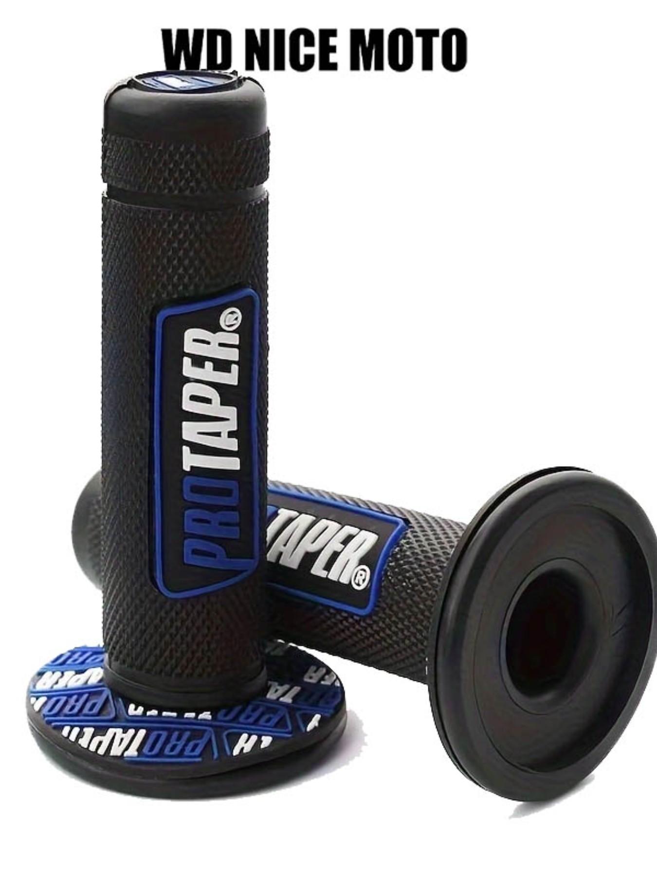 WD Nice Moto Motorcycle Handle Grips, 7/8" 22mm Universal Handlebar Rubber Gel, Comfortable Hand Grip for Motocross & Dirt Bikes