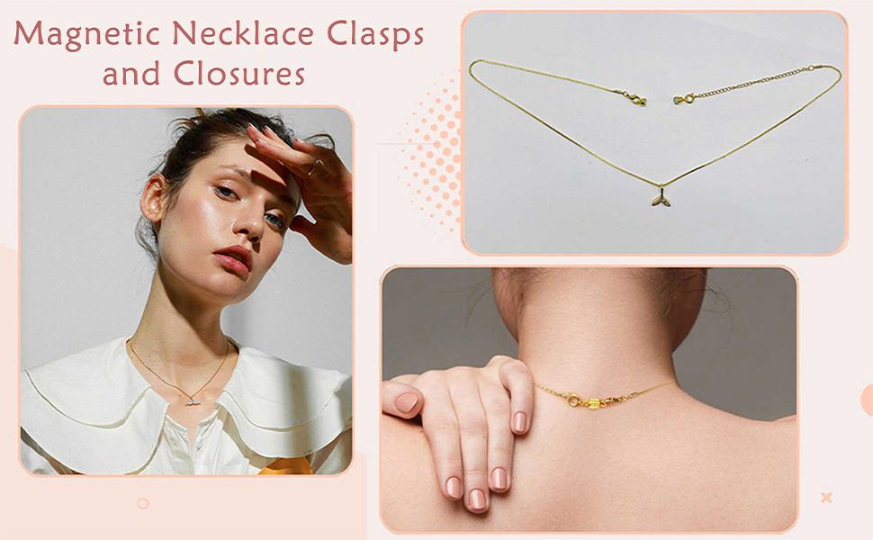 925 Sterling Silver Magnetic Necklace Clasps ,Magnetic Clasp Converter for Jewelry Making Supplies,Chain Connector for Small Necklace Bracelet