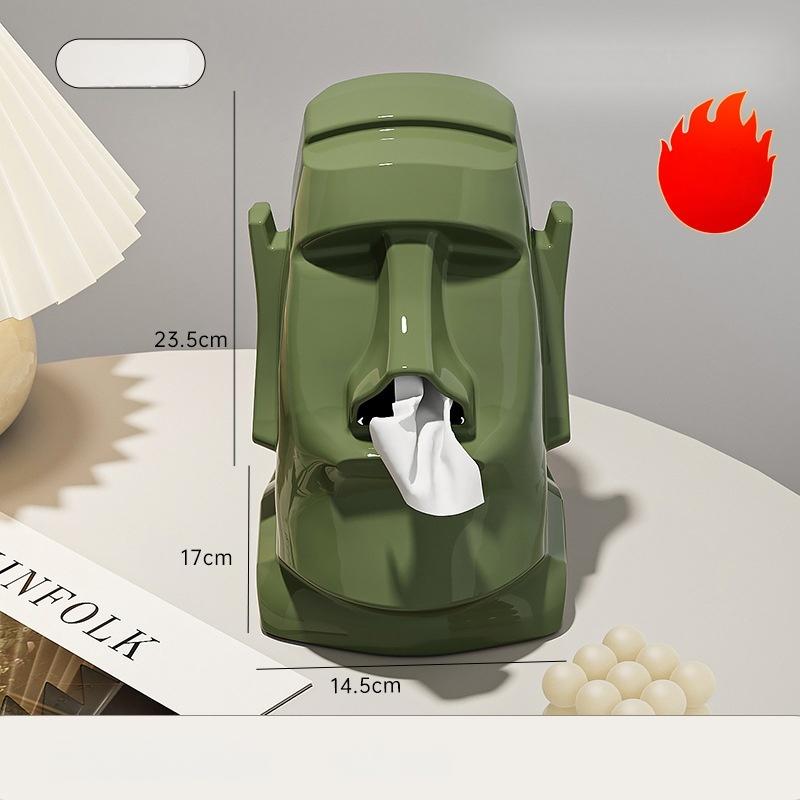 Creative Plaster Napkin Holder, Multi-Functional Living Room Entryway Easter Statue Bedroom Desktop Headset Stand, Unisex Solid Design