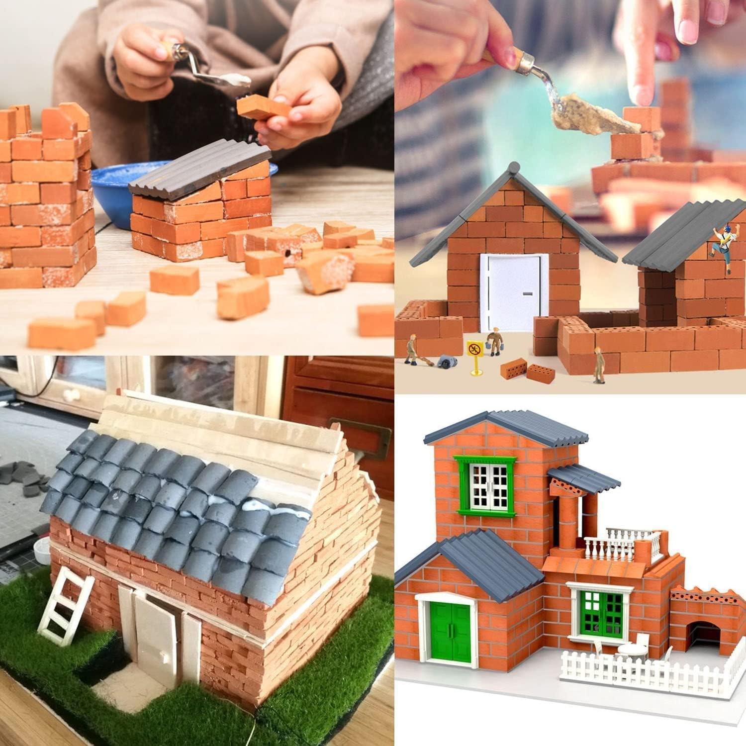 98PCS Mini Red Brick Model, Simulation Mini Bricks Can Be Reused For Miniature Scenes, DIY Handmade Building Materials For Architectural Scene Layout, Sand Table, And Mini House Landscape Decoration