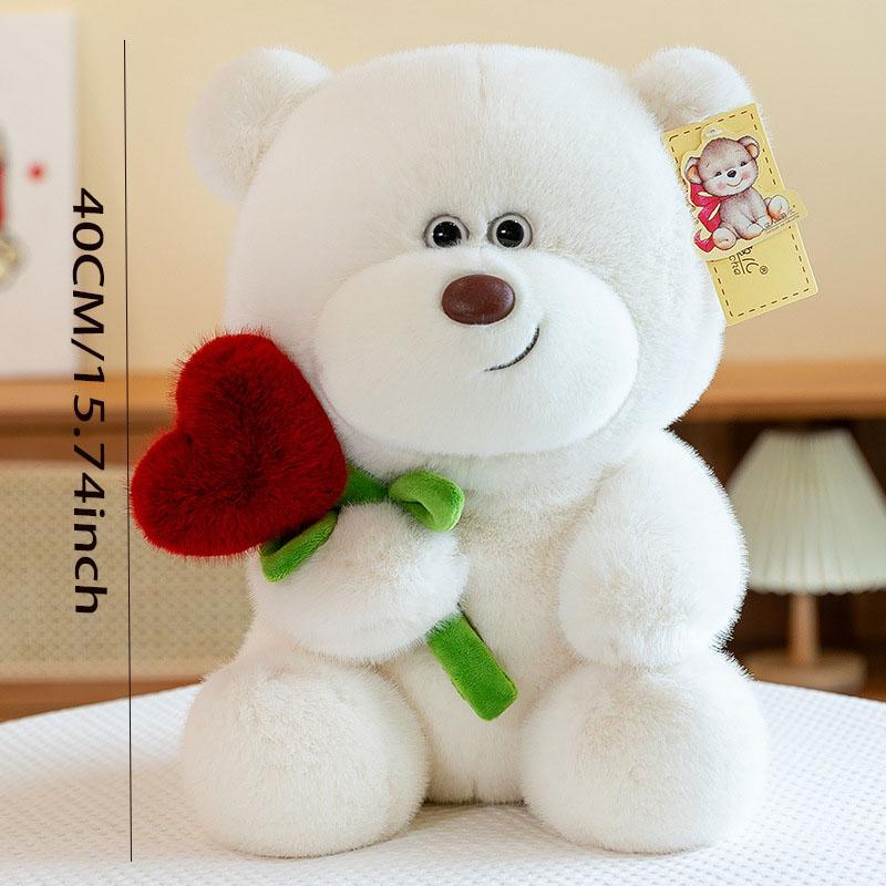 Cute Bear Plush Toy for Valentine's Day, Soft Stuffed Animal Gift for Birthday, Couple Bear Doll for Vending Machine, Single Piece Set