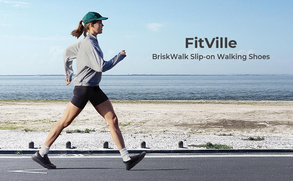 FitVille Sports Men's BriskWalk Recovery Slip-On Explorer shoes for men V1 Outdoor Sneakers