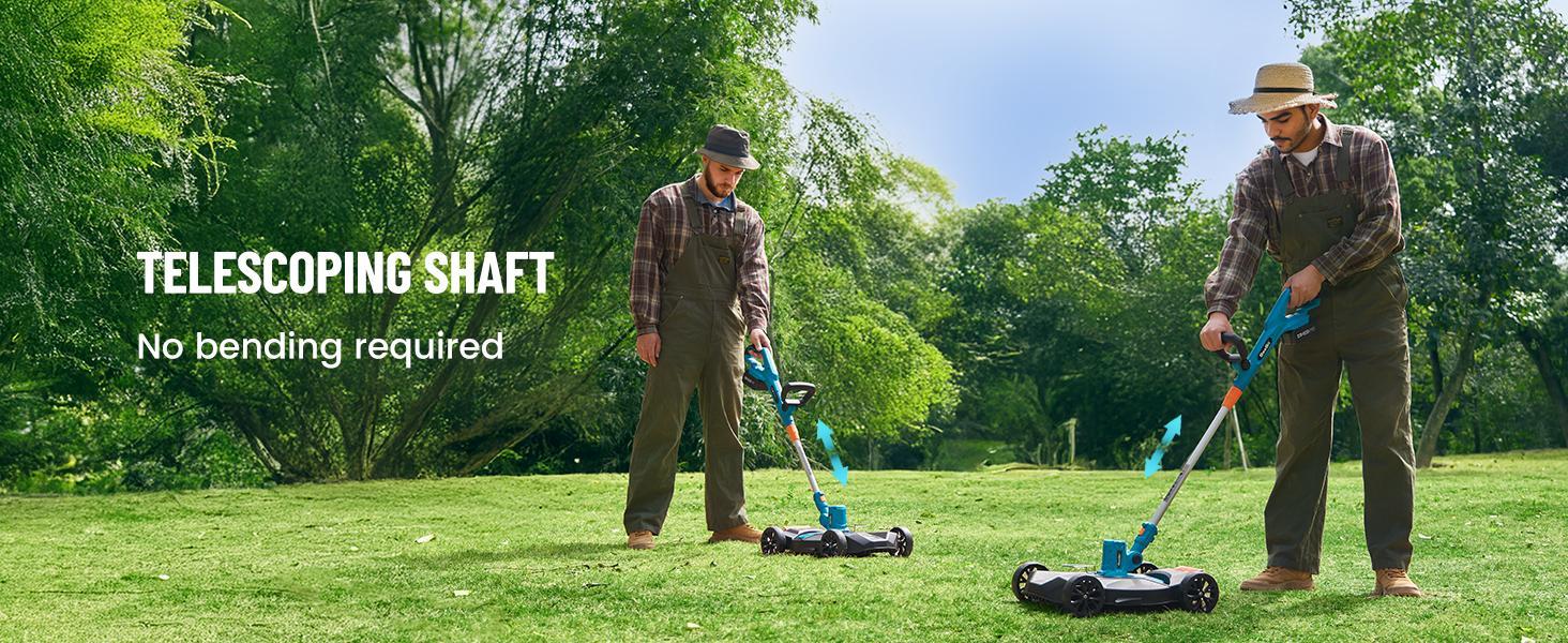 【Seesii】 String Trimmer, 12’’ Cordless Weed Wacker & Edger with 2 * 4.0Ah Batteries - Electric Lawn Mower with 1.3’’/2.1’’ Adjustable Deck - 3-in-1 Battery Lawn Mower for Garden/Yard Outdoorfun