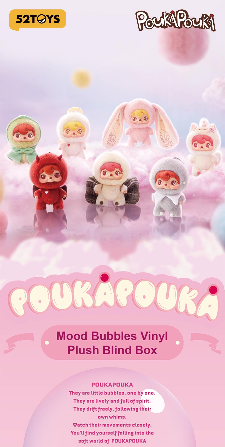 52TOYS POUKAPOUKA Mood Bubbles Vinyl Plush Blind Box Series Series Collectible Toy Kawaii Creative Gift Room Decor Desktop Decoration Gift for Birthday Party