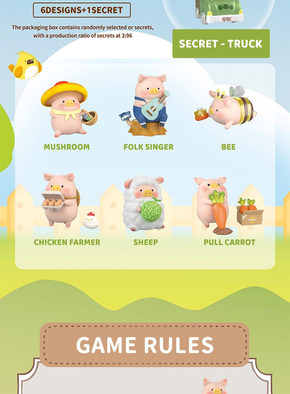 52TOYS Lulu The Piggy My Sweet Farm Garden Kawaii Creative Gift Room Decor Desktop Decoration Gift for Birthday Party