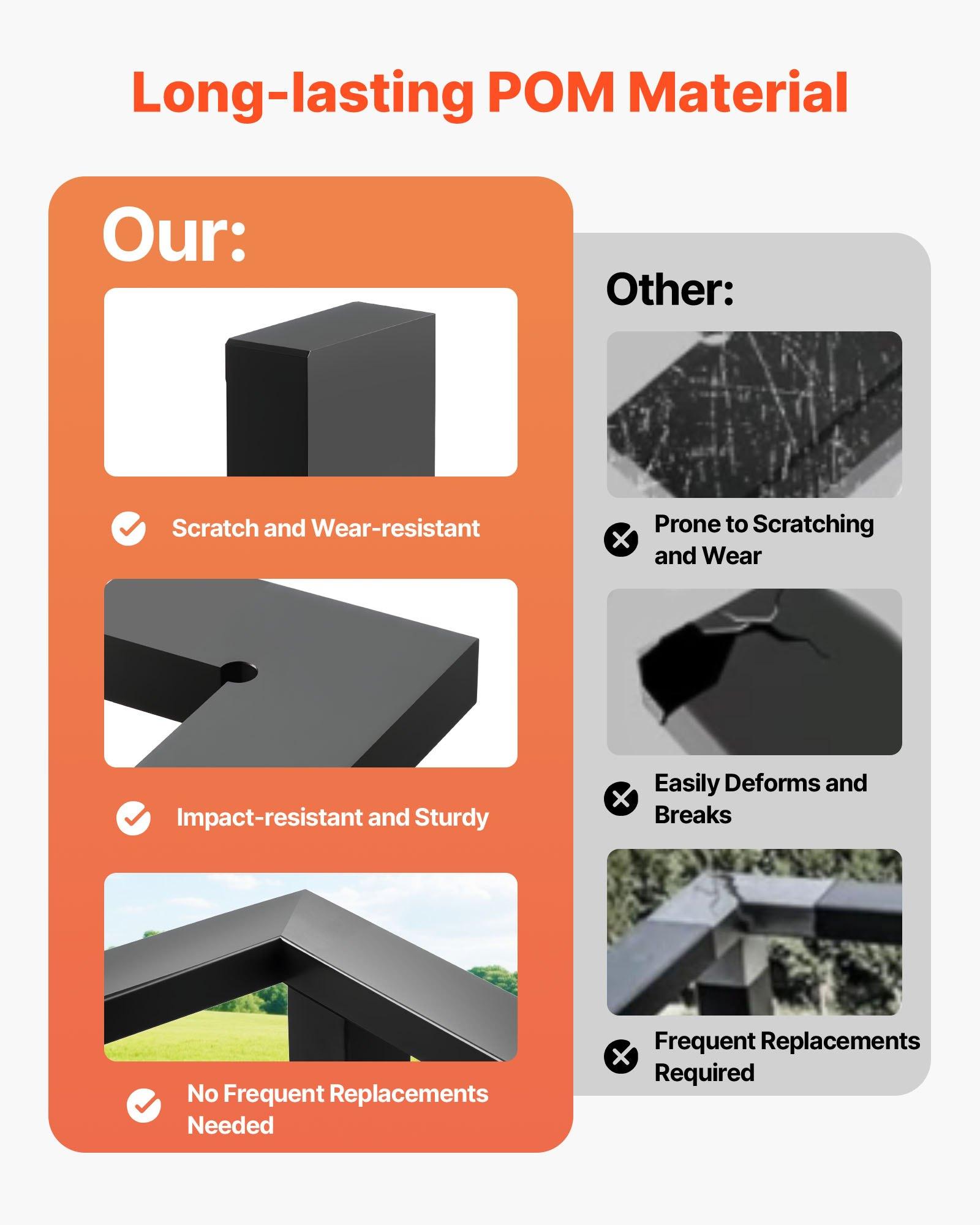 【Father's Day gift】VEVOR 2 Pack Corner Connectors for Handrail, Extension Stair Railing Accessories, POM Hand Rail Connector Fittings for Rectangular Cable Railing, Deck Cable Rail System Outdoor, Matte Black, HT-05 【Father's Day gift】VEVOR 2 Pack Corner Connectors for Handrail, Extension Stair Railing Accessories, POM Hand Rail Connector Fittings for Rectangular Cable Railing, Deck Cable Rail System Outdoor, Matte Black, HT-05