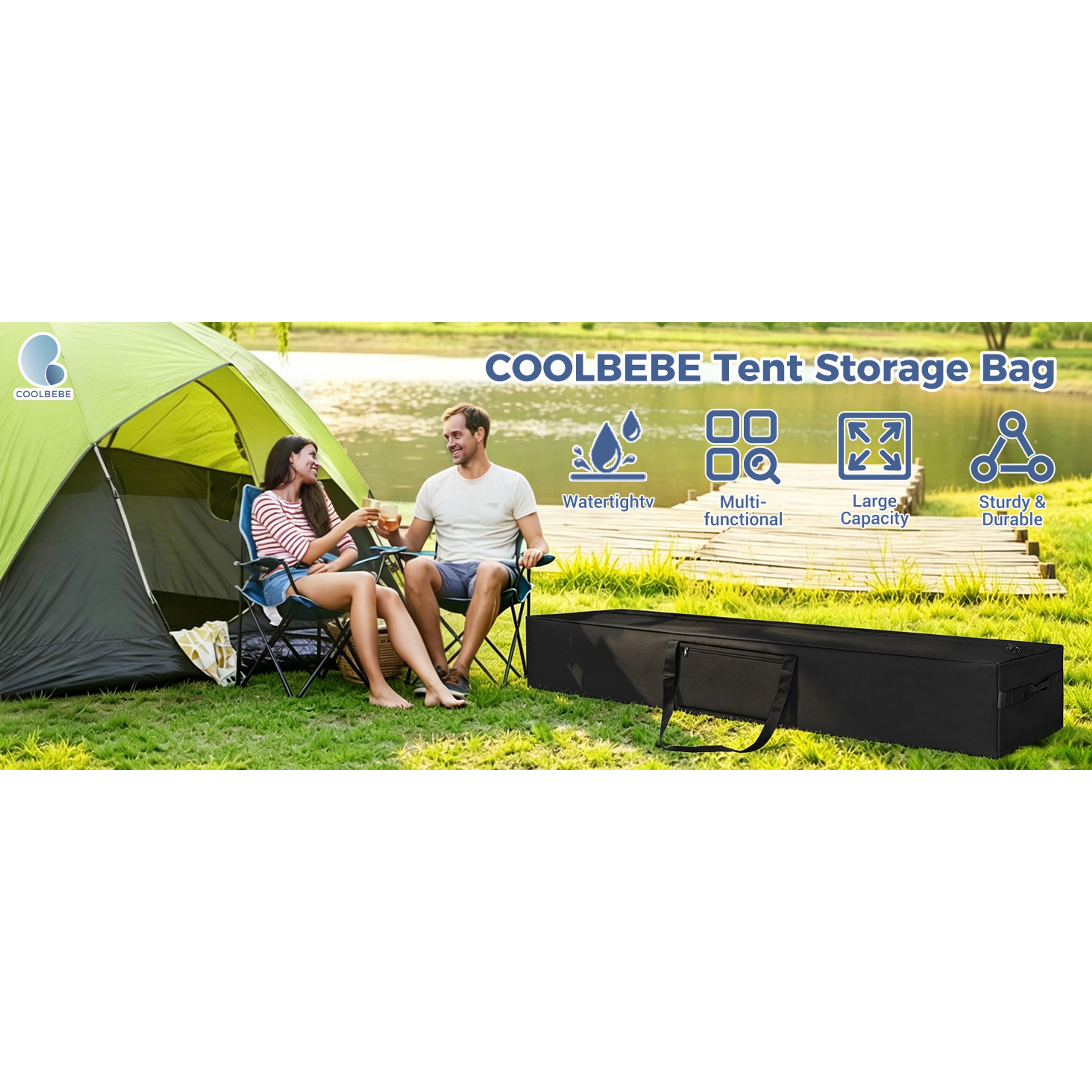 Extra Large Tent Storage Bag 83"x16"x12" - 260L Heavy Duty Waterproof Duffle Bag for Tent Poles, Canopy, Hammock, Tripod, Fishing Gear, Sports Equipment & Outdoor Moving, Black