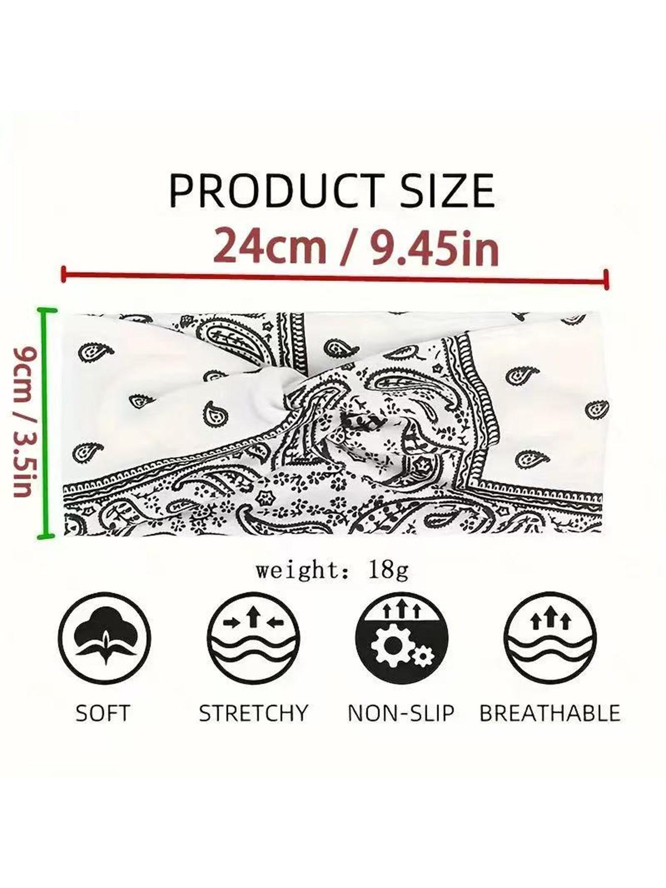 Women's Hairbands 4 Pack, Wide Thin Elastic Boho Dye Knot Headbands, Vintage Style for Sports Yoga Makeup Spa, Fashion Accessories