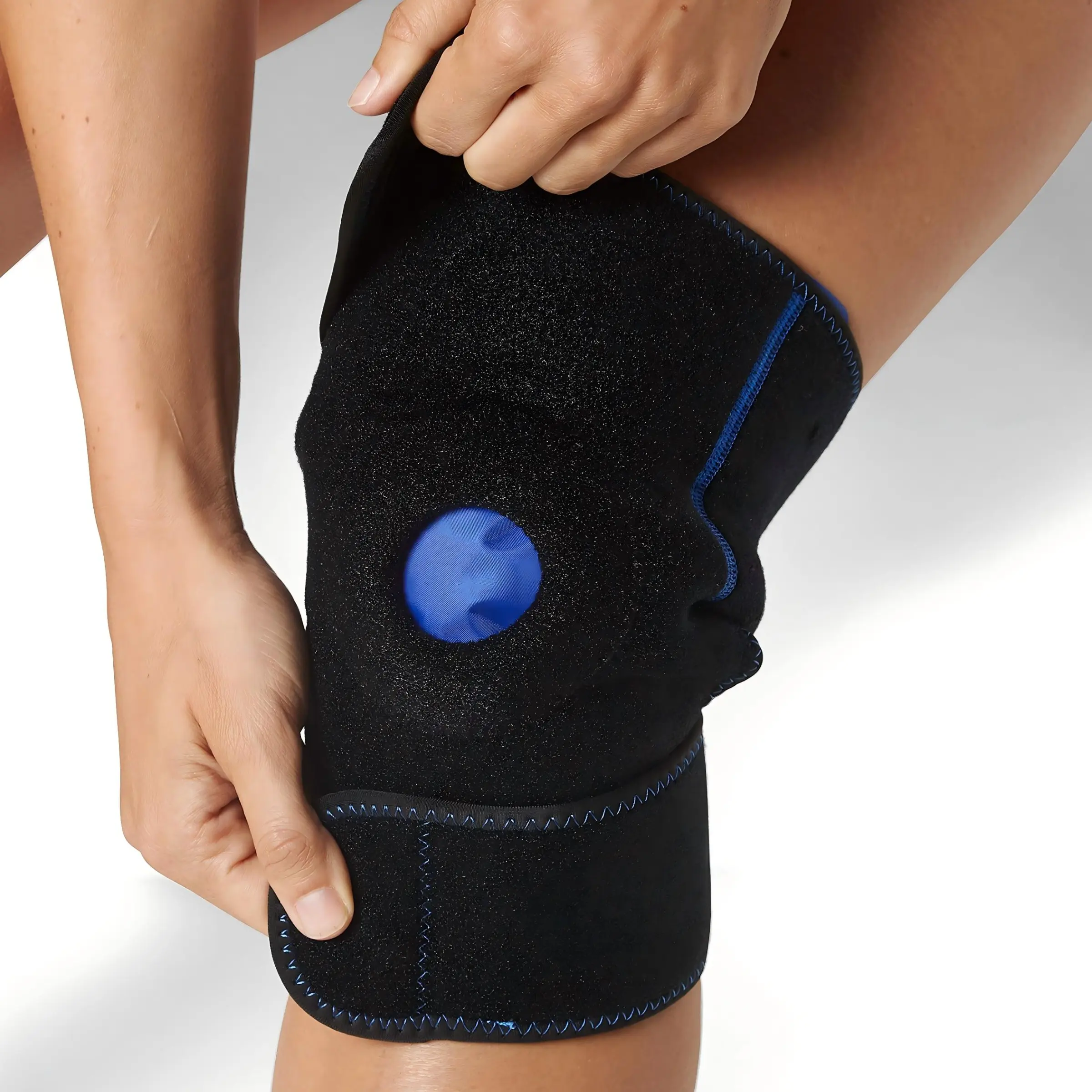 Knee Ice Pack with Wrap, Reusable Hot & Cold Therapy Gel Pack, Adjustable Compression Support for Injuries, Pain, Surgery, Arthritis, Meniscus