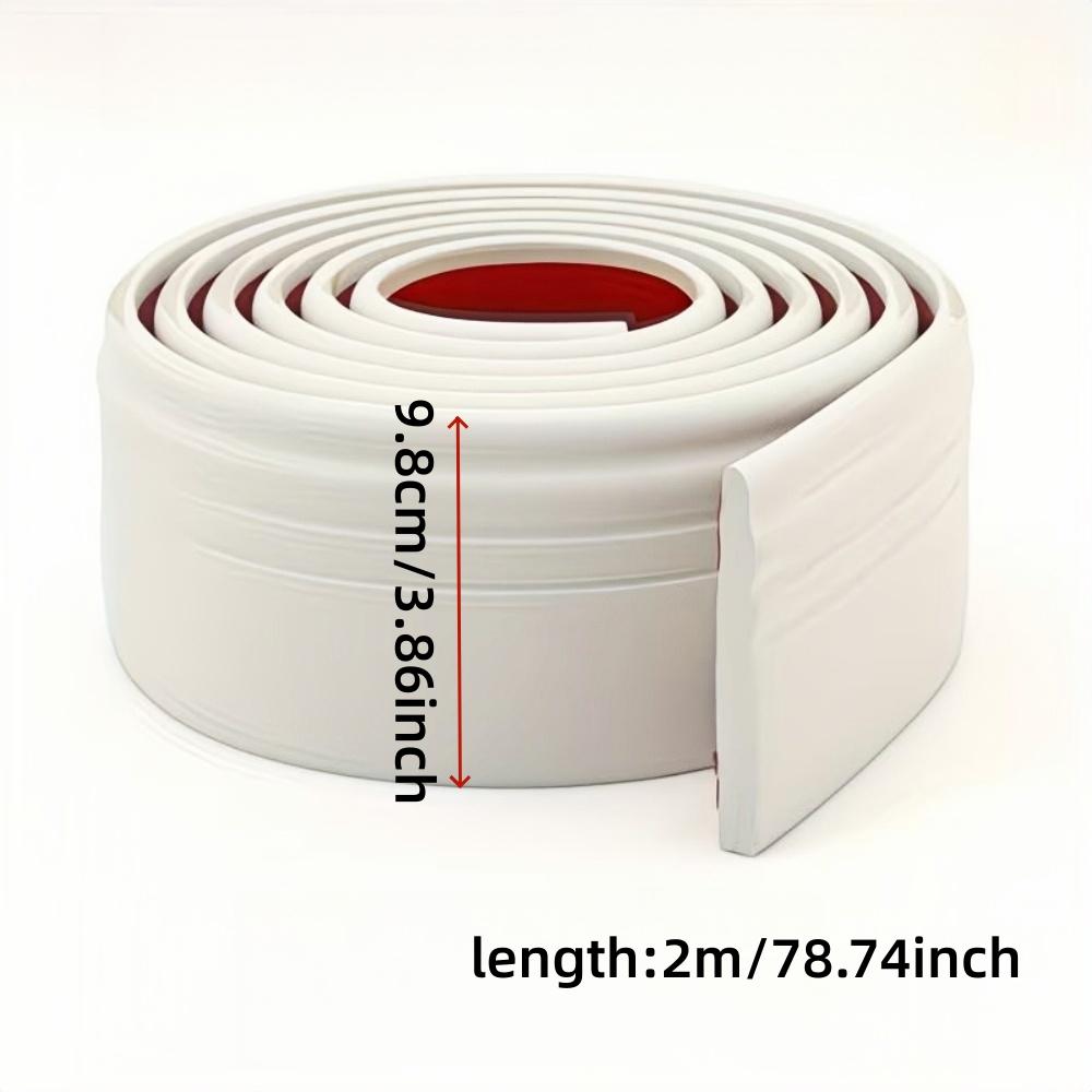 1 Roll 2m/78.74 Inch Self-adhesive Skirting Board, Flexible Edges Decorative Strip, Easy To Install, Self-adhesive Floor Edges Strip Substrate, Suitable for Home Decoration