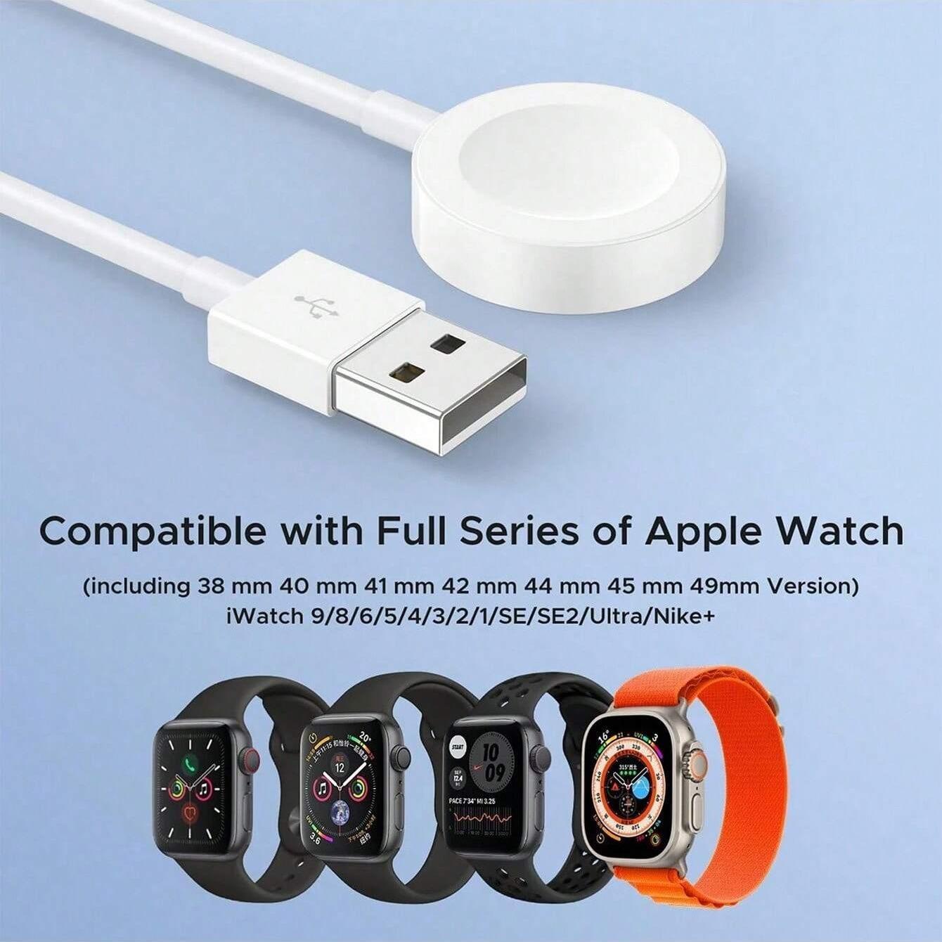 1 Piece Magnetic Wireless Charger, Portable Fast Charging Version with USB Interface, Compatible with Apple Watch Ultra/9/8/7/6/SE/SE2/5/4/3/2/1 Full Series