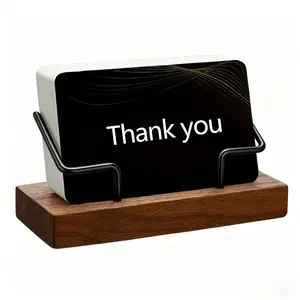 Elegant Wooden Business Card Holder, Durable Office Desk Accessory with Multiple Compartments, Perfect Father's Day Gift, Table Organizers, Corporate Work Desk Accessories