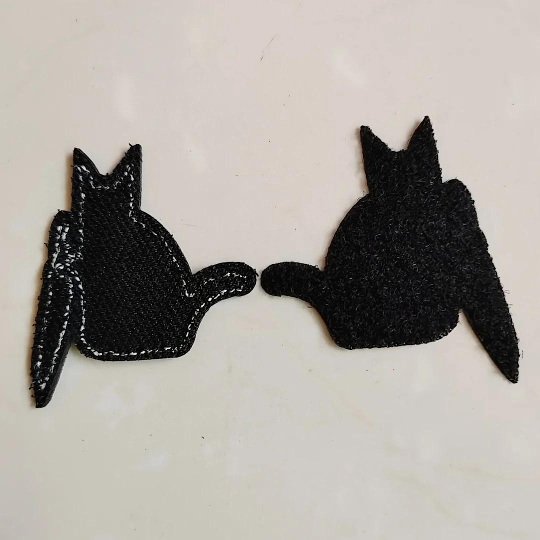 Scaredy Black Cat Patch Velcros Fun Meme Tactical Hook & Loop Sticker Fastener - Military Embroidered Badge for Backpack