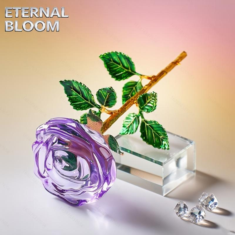 Eternal Glass Rose, Romantic Valentine's Day Gift, Mother's Day Warmth, Thanksgiving Love, Christmas Surprise, Year-Round Holiday Decor, Decorative Flowers