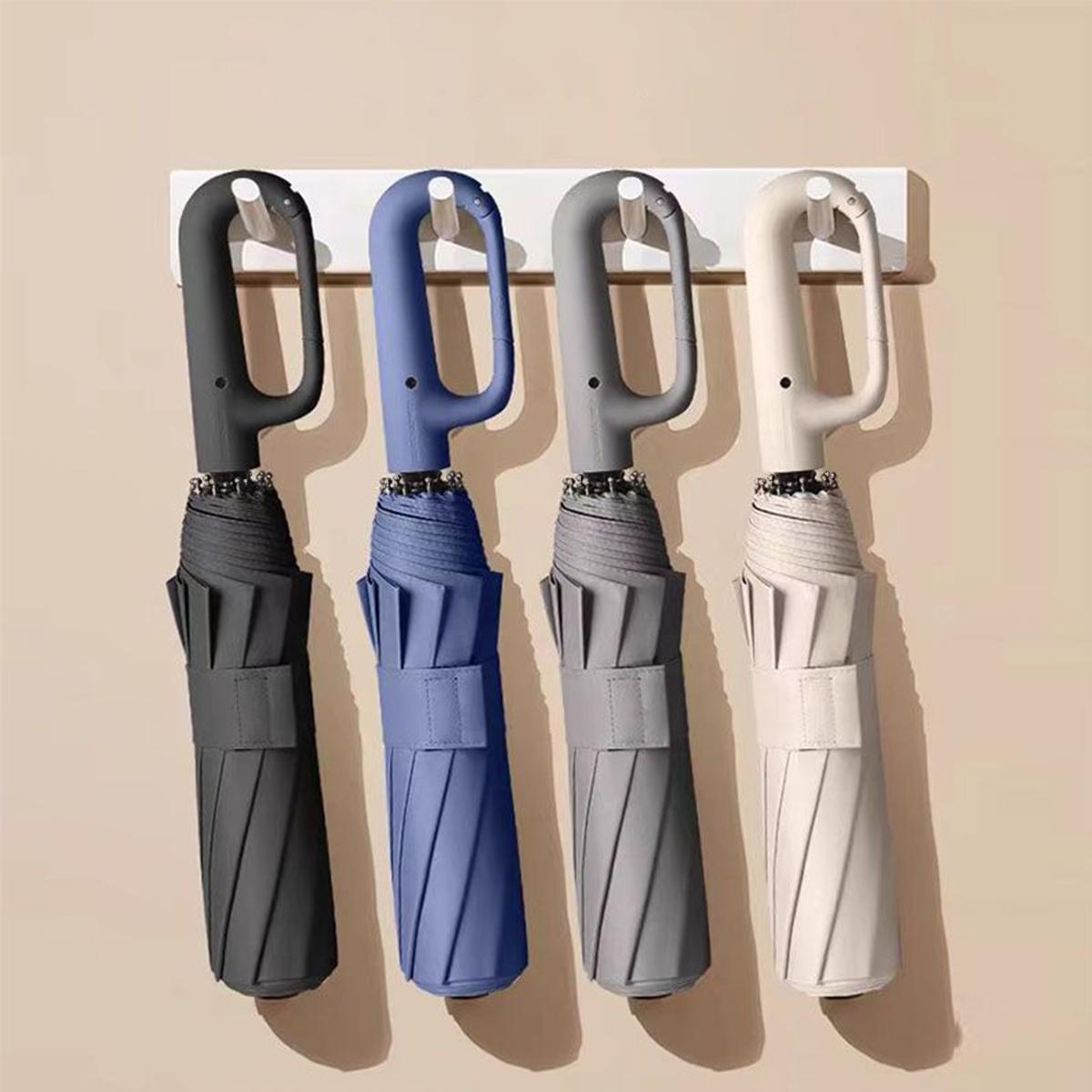 Automatic Folding Umbrella, Portable Rainproof Sunscreen Umbrella with Ring Buckle, Unisex Windproof Waterproof UV Protection, Wind Resistant Umbrella, Portable Foldable Umbrella