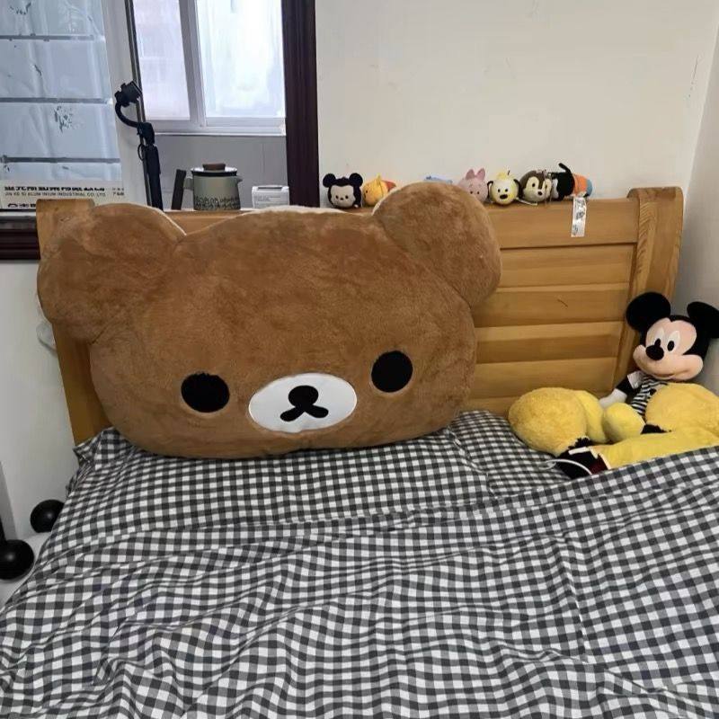 Rilakkuma Plush Pillow Soft Stuffed Bear Cushion Cute Cartoon Throw Pillow Home Bedroom Sofa Decor Comfort Sleeping Doll Gift