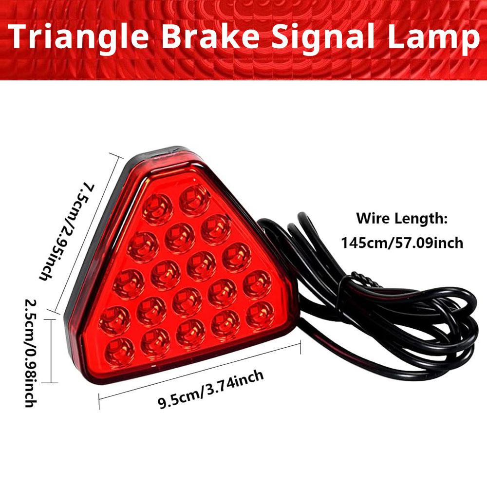 Triangle Shaped Car Rear Brake Light, Universal LED Red Warning Strobe Stop Safety Lamp for Motorcycle ATV Truck SUV, DRL Fog Rear Tail Third Brake Light, Car Lighting Accessories