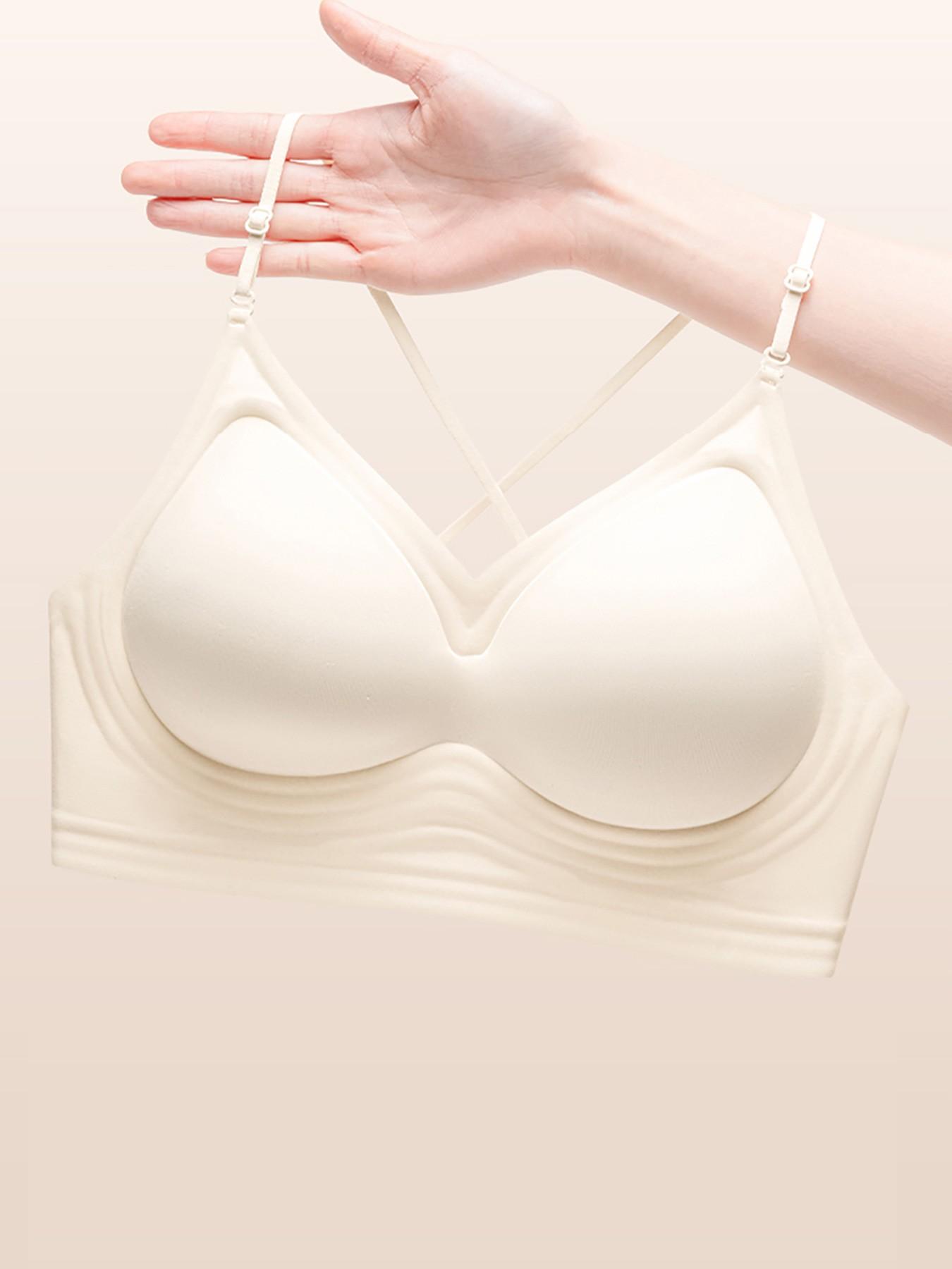 Summer U-Back Bra with Thin Straps, Seamless Wireless Push-Up Bra, Elegant Smooth Lingerie, Versatile Beach & Daily Wear
