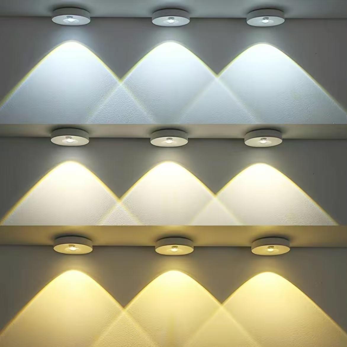 Human Motion Sensing Cabinet Light, USB Rechargeable Wireless Remote Control Ambiance Lighting, Magnetic Three-Color Changing LED Lamp, Decorative Lights