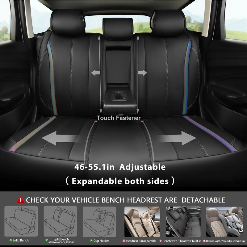 CAR PASS 2/5 seats Fluorescent Green & Nappa Leather Car Seats Cover Front Seats only Cushioned, Waterproof Fit for SUV Sedan Truck Pickup Vehicle