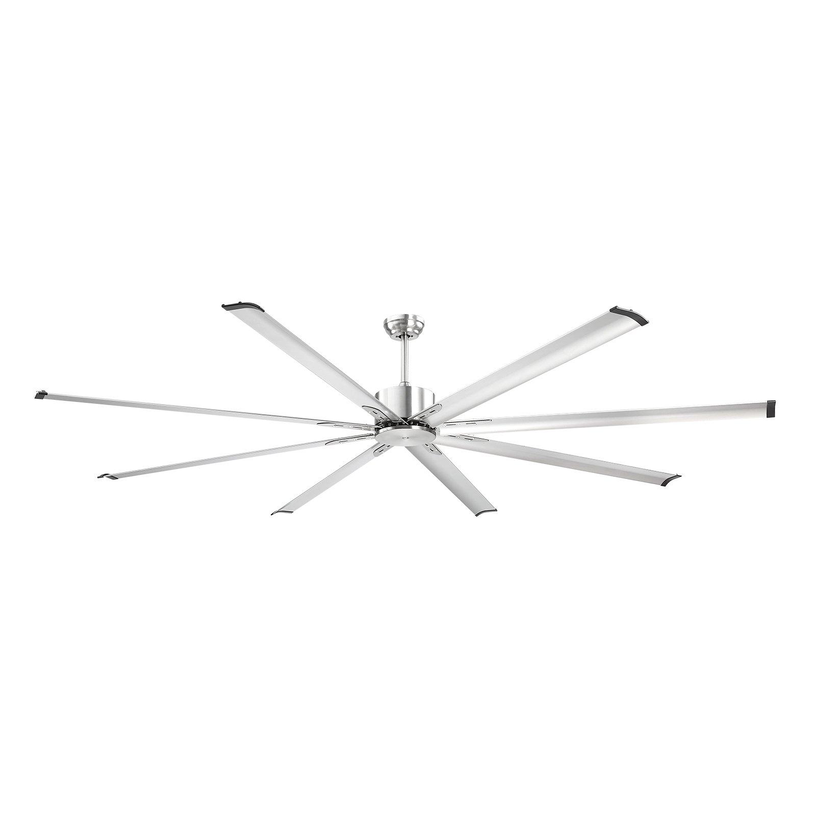 VEVOR 96in Low Profile Flush Mount Ceiling Fan, 6-Speed Remote Control, Aluminum Blades, Reversible DC Motor, Modern Brushed Nickel Fan for Bedroom, Patio, Reversible Motor