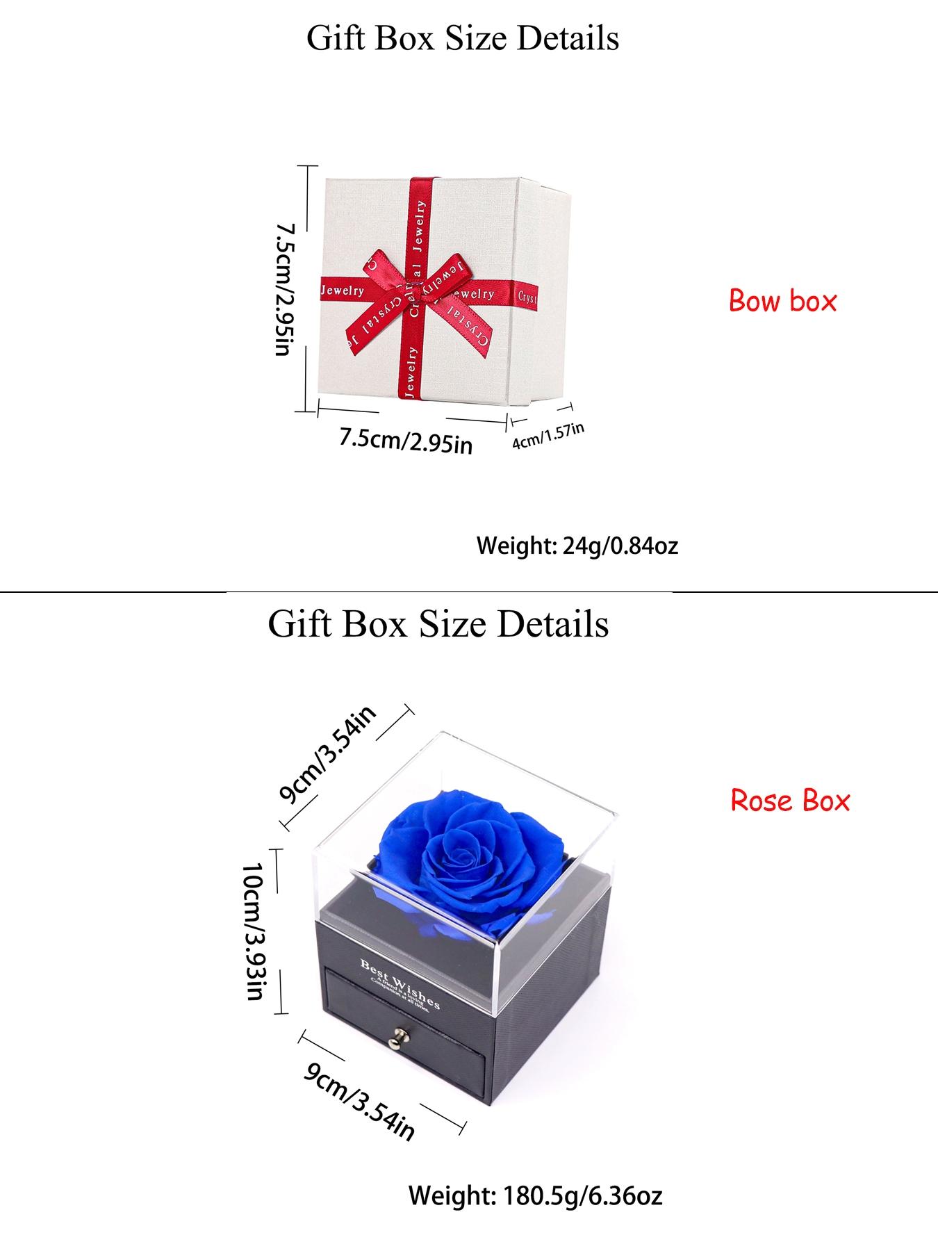 Women's Cz Birthstone Necklace with Blue Rose Jewelry Box, A-Z Letter Pendant, Casual Style Gift for Wife Girlfriend Mom Daughter, Initial Letter Necklace