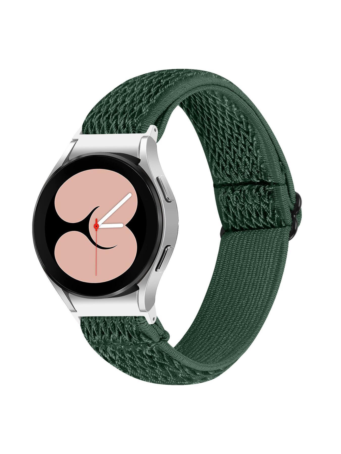 Nylon Watch Strap with Seamless End Links, Herringbone Elastic Band, Compatible with Samsung Galaxy Watch4/5/6/7