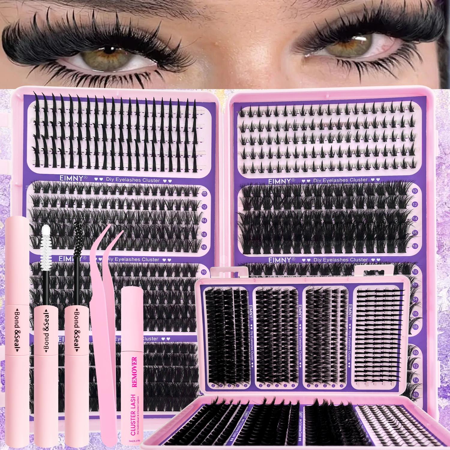 2244/800/244Pcs Spikes Lash Clusters, Ultra-Thick Lash Extension with Spiky and Bottom Lash, Volume Individual Eyelash Extensions, 10-18mm Lengths Reusable DIY Manga Anime Fluffy Lashes, D Curl Fairy Spiky Lash for Dramatic Everyday