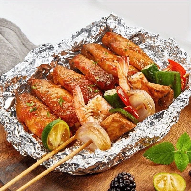 10-Meter Disposable Aluminum Foil Baking Paper, Oven-Safe Grill Mat for Non-Stick Cooking, Kitchen Grease Protection, Ideal for Baking & Grilling