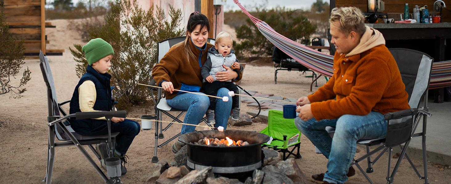 LingRong XL Oversized CampingChairs for Adults Heavy Duty 500lbs Weight Capacity,Outdoor Sports  Lawn Chairs High  Back Big Size