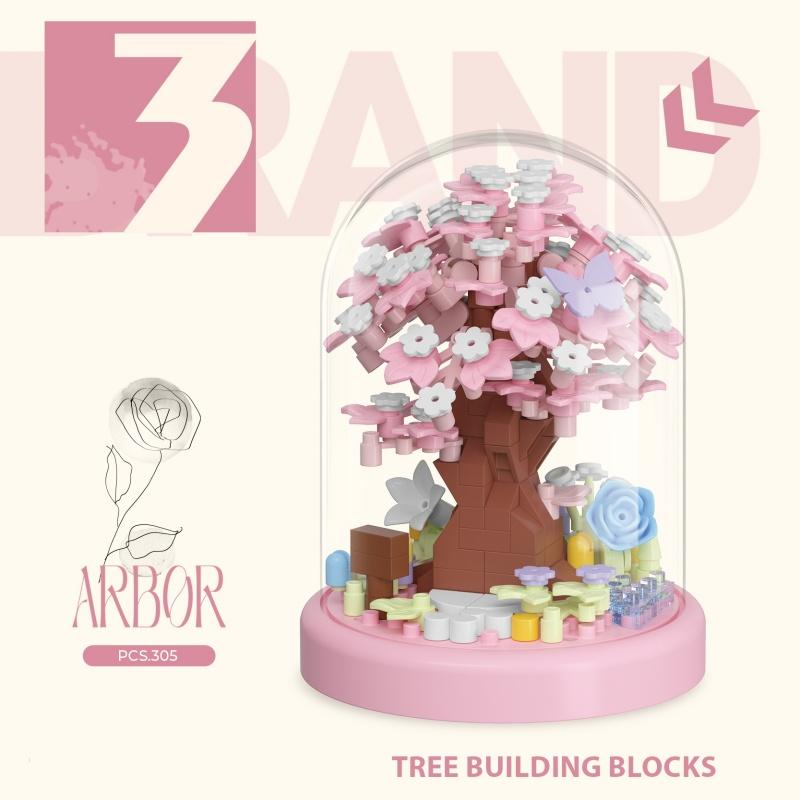 Spring Summer Autumn Small Particle Building Blocks Tree House, Dust Cover Included, Back-To-School DIY Gift, 2026 Trending Toy Present