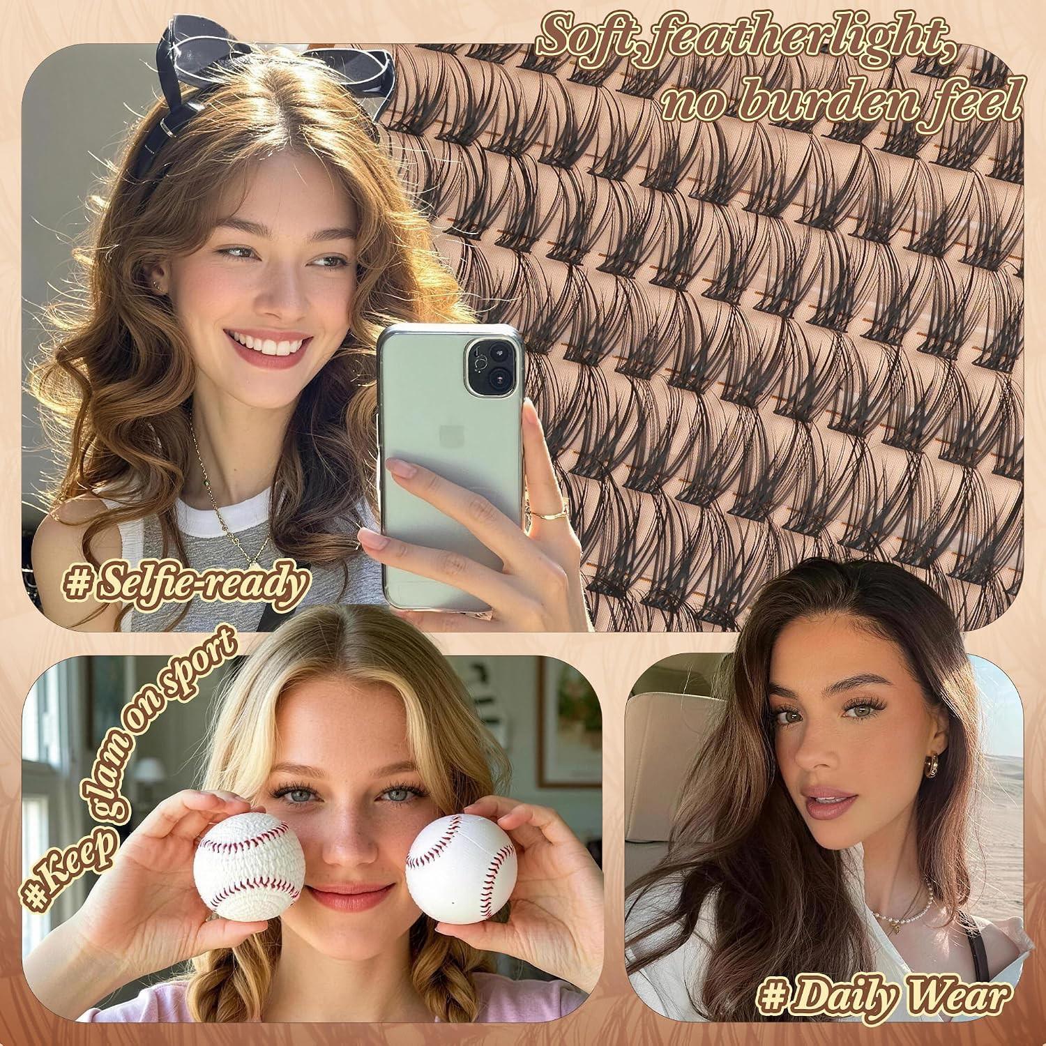 Comic Fine Curl Beauty Eyelash Clusters, Natural Fluffy Soft, 9-16mm Mixed Lightweight DIY Lashes, Suitable for Daily and Cat Eye Makeup