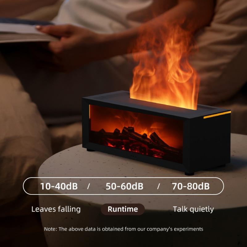 Color flame humidifier, fireplace bonfire humidifier, LED seven-color lights, 1/3/5h timer, remote control, automatic shut-off, atmosphere decoration, winter gift, suitable for home bedroom, office, yoga meditation, Colorful Flame Humidifier