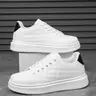 Men's Classic Low-Top Sneakers with Patchwork Design, PU Leather Upper and Thick EVA Sole, Comfortable Casual Sports Shoes for All-Season Wear, Lowtop Casual Sneakers #GLOBAL PICKS