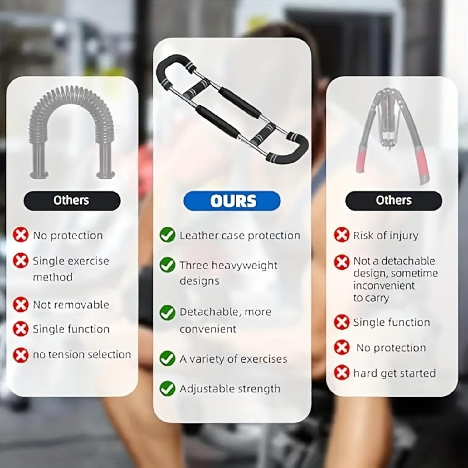 Adjustable Spring Resistance Chest Expander, Portable Upper Arm Strength Training Equipment, Home Gym Fitness Gear, Blue/, Ergonomic Grip