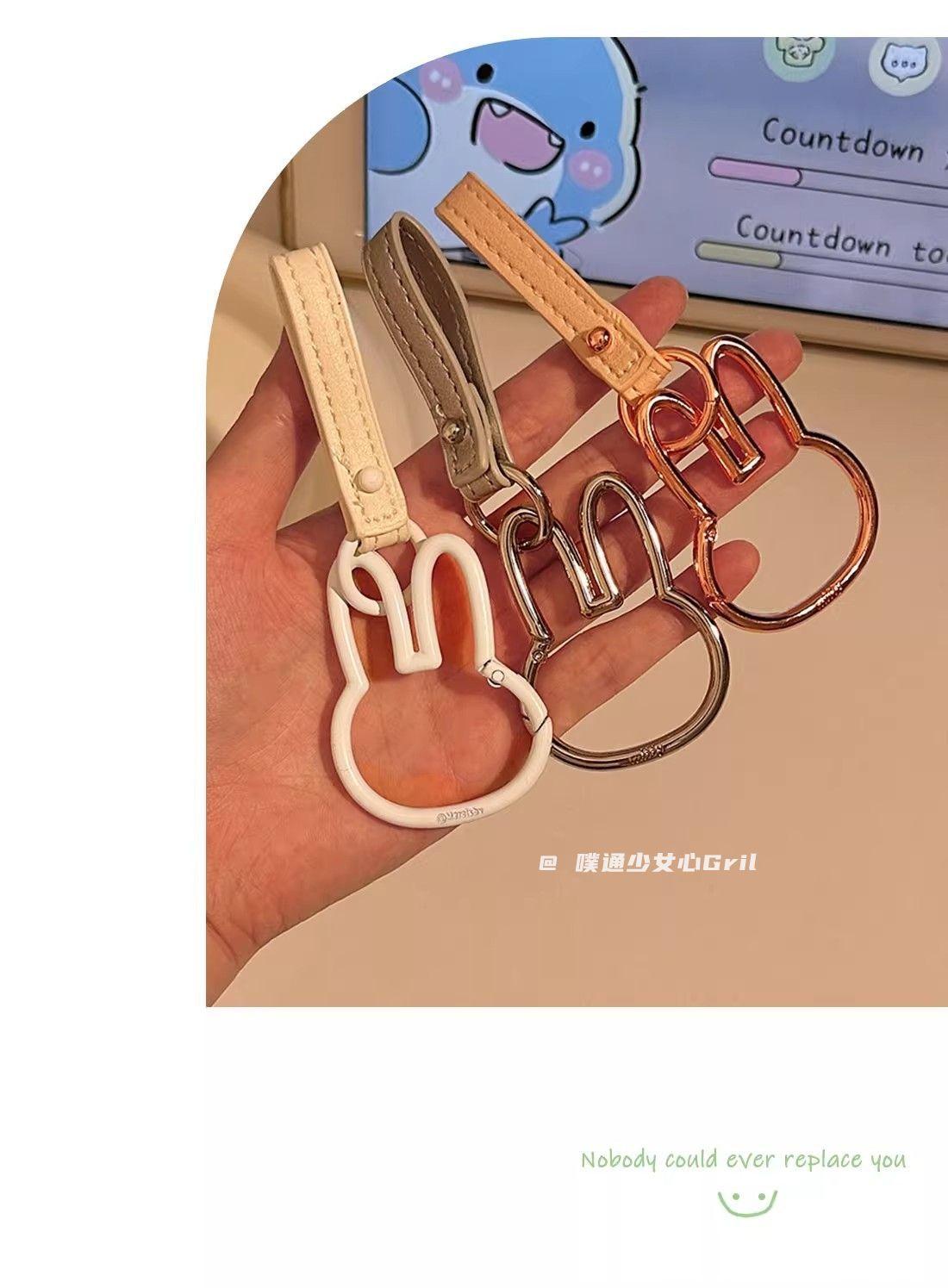 Miffy Rabbit Multifunctional Metal Decorative Pendant Keychain Student Bag Pendant Animation Peripheral Couple Girl Holiday Gift