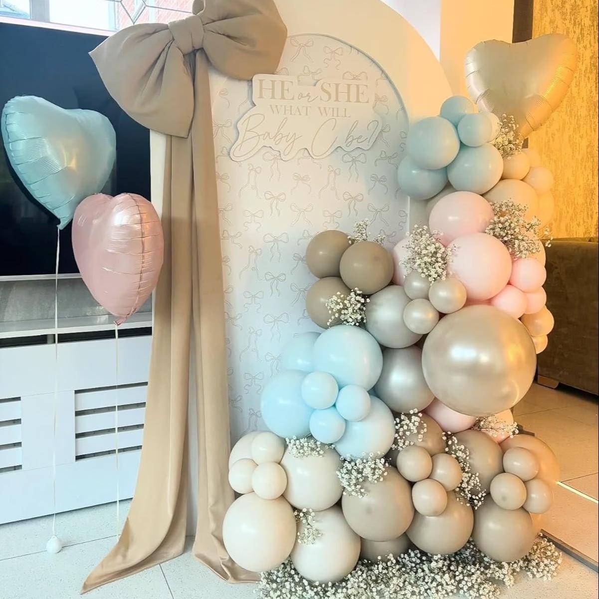 10 pink and blue colored heart-shaped aluminum foil balloons, measuring 45.72 centimeters - perfect for birthdays, baptisms, baby showers, anniversaries, housewarming, proposals, weddings, and bridal parties