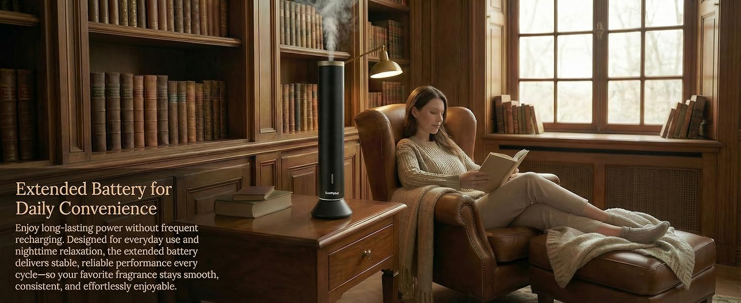 Waterless Essential Oil Diffuser – Smart App & Remote Control, 4000 Sq Ft Coverage, Quiet Aroma Diffuser for Large Room Home Hotel Office, Up to 20H Runtime, 360° Light & Time
