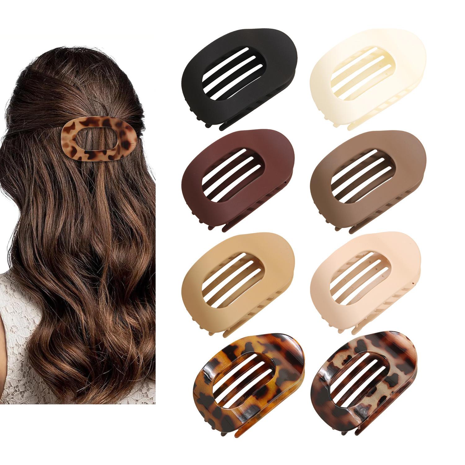 Daily Basic Matte Oval Alligator Hair Clips – Simple Design for Neat Back-of-Head Updos