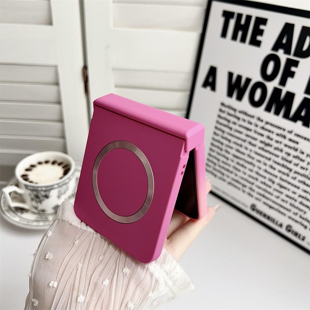 Gradient CD Pattern Phone Case for Samsung Galaxy Z Flip7/6/5/4/3, Wireless Charging Compatible, Hinge Protection, Anti-Slip Foldable Case