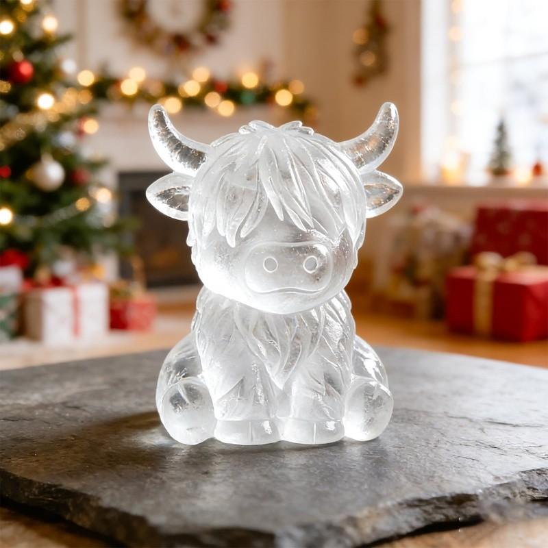 Mini Highland Cow Ice Cube Mold, Cute 3D Silicone Ice Tray, Cow Shape Ice Cubes, Ideal for Whiskey, Drinks, Parties, Bars, Birthdays, Gifts (6 Compartments)