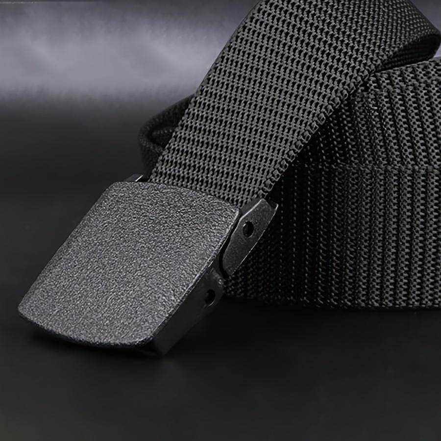 Nylon belt for both men and women, non-metal buckle, hypoallergenic, suitable for young people, outdoor leisure, smooth buckle nylon belt, passes security checks, trendy sports belt