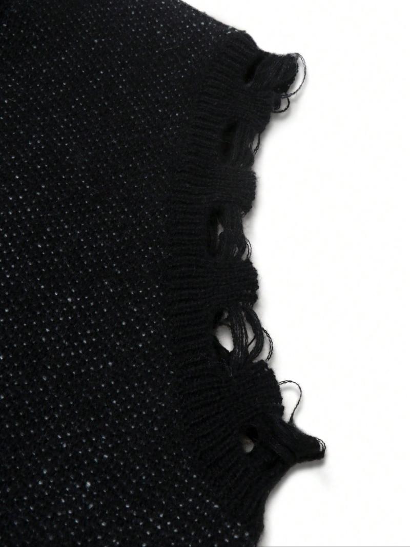 Men's Fashion Casual Loose Fit Double Face Jacquard V-Neck Sweater Vest, Spring Autumn Winter, Sleeveless, Versatile and Simple Design