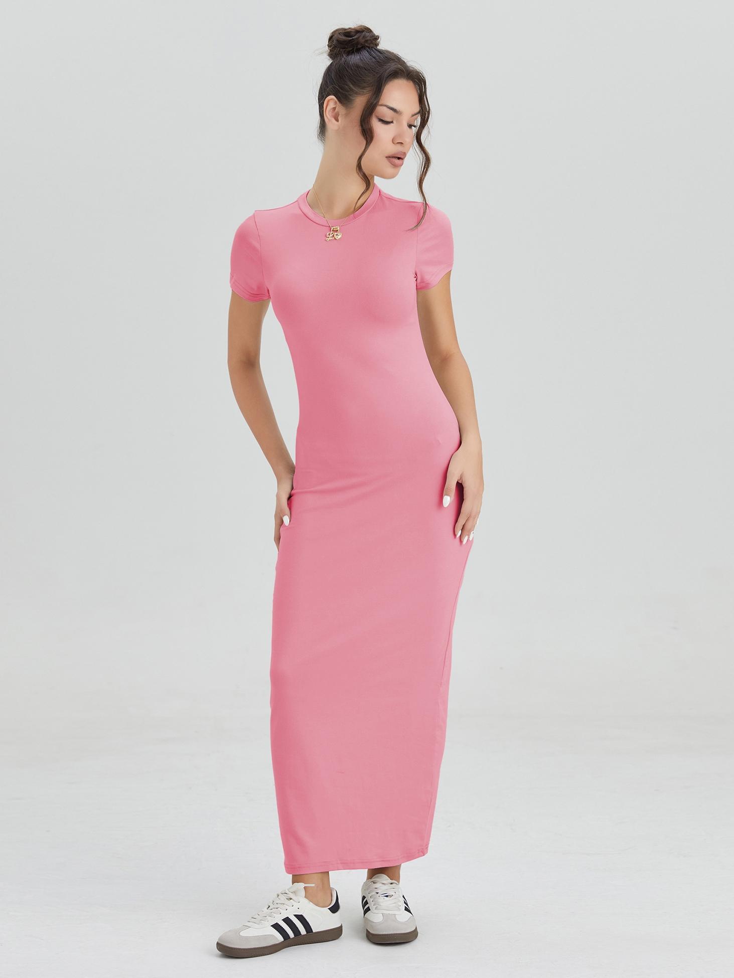 Women's Casual Slim-Fit Summer Dress, Kint Fabric Moderate Thickness, Perfect for Daily Wear & Outdoor Activities, Casual Dresses