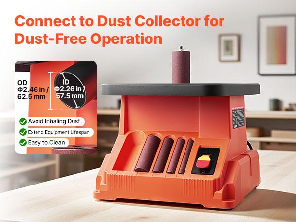 VEVOR Oscillating Spindle Sander, 2400RPM Benchtop Spindle Sander with 6 Sleeves (1/2-3), 5/8 Stroke 15.4x 16.3-inch Wide Worktable for Furniture Finishing, Crafts Sanding, DIY Woodworking VEVOR Oscillating Spindle Sander, 2400RPM Benchtop Spindle Sander with 6 Sleeves (1/2-3), 5/8 Stroke 15.4x 16.3-inch Wide Worktable for Furniture Finishing, Crafts Sanding, DIY Woodworking